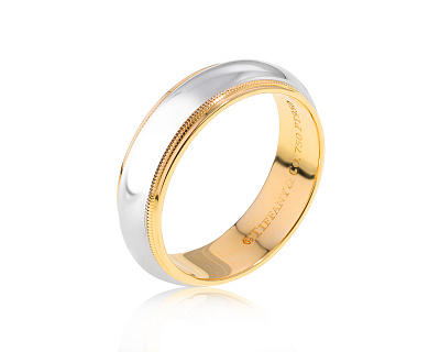 Оригинальное золотое кольцо Tiffany&Co Milgrain 260324/1