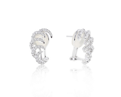 Красивые золотые серьги с бриллиантами 0.82ct 021222/2