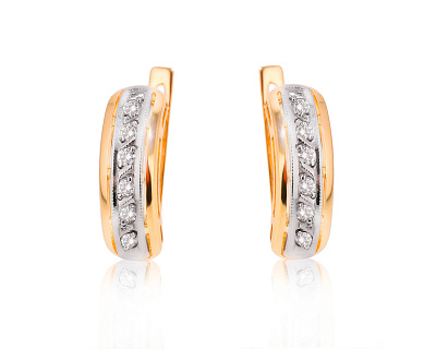 Золотые серьги с бриллиантами 0.18ct 081124/4
