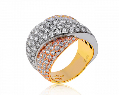 Оригинальное золотое кольцо с бриллиантами 4.02ct Damiani 006800/00
