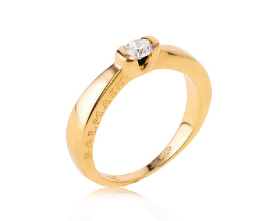 Оригинальное золотое кольцо с бриллиантом 0.18ct Balmain 121023/1