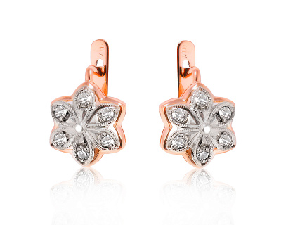 Золотые серьги с бриллиантами 0.21ct 090325/1
