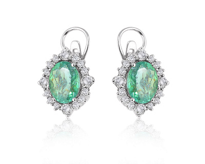 Золотые серьги с турмалинами параиба 4.70ct Evgeny Matveev 150525/Б140