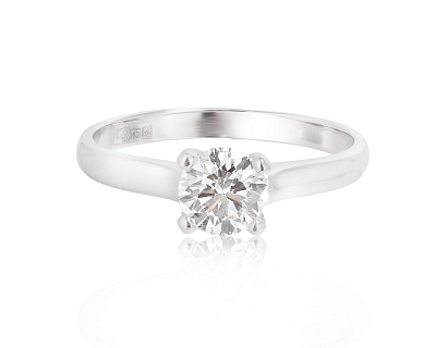 Оригинальное золотое кольцо с бриллиантом 0.77ct МЮЗ 200125/4