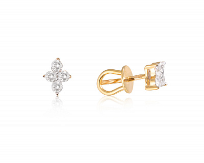 Золотые серьги с бриллиантами 0.32ct 111124/4
