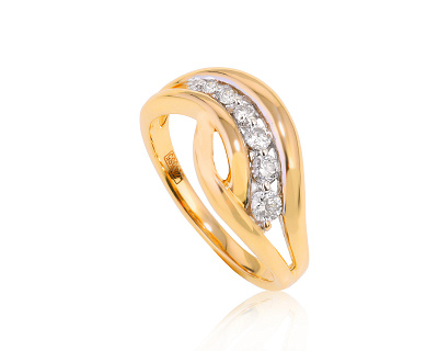 Золотое кольцо с бриллиантами 0.24ct 190624/5