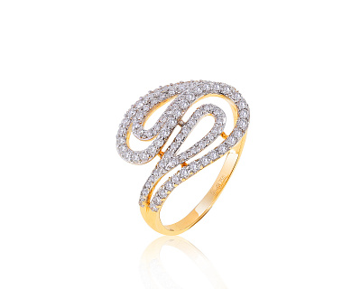 Нарядное золотое кольцо с бриллиантами 0.54ct 230522/10