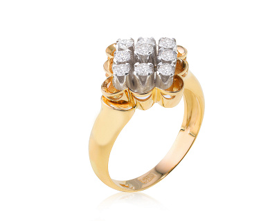 Золотое кольцо с бриллиантами 0.65ct 300324/19