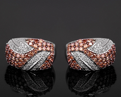 Модные золотые серьги с бриллиантами 3.81ct 231017/8