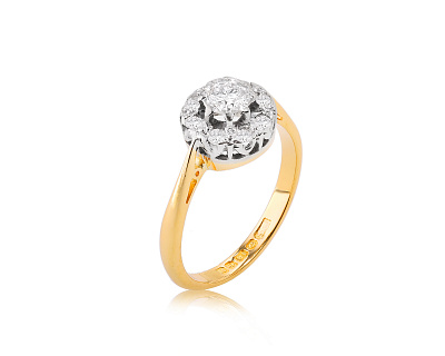Золотое кольцо с бриллиантами 0.30ct 040923/6