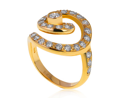 Оригинальное золотое кольцо с бриллиантами 1.33ct Asprey London 100721/6