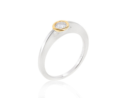 Изящное золотое кольцо с бриллиантом 0.24ct 040523/6