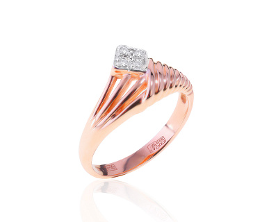 Изящное золотое кольцо с бриллиантами 0.05ct 140523/6