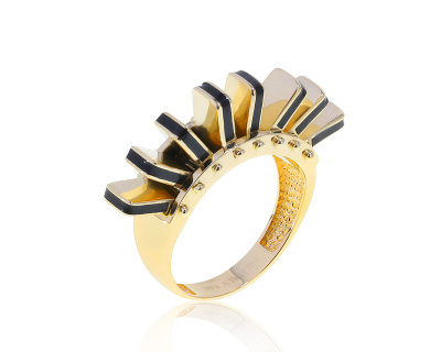 Оригинальное золотое кольцо с эмалью Roberto Bravo 220622/8