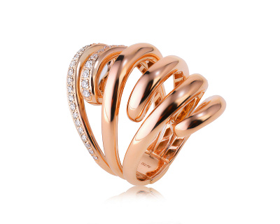 Золотое кольцо с бриллиантами 0.55ct 240823/2