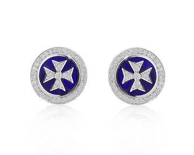 Оригинальные золотые запонки с бриллиантами 1.30ct Faberge 060525/9