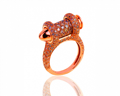 Оригинальное золотое кольцо с бриллиантами 3.11ct Akillis Bang Bang 100619/1