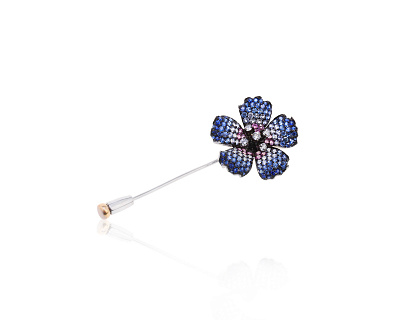 Модная золотая заколка с сапфирами 1.98ct 140323/10