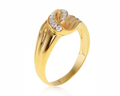 Прекрасное золотое кольцо с бриллиантами 0.14ct 120321/4