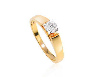 Золотое кольцо с бриллиантом 0.40ct 130624/9