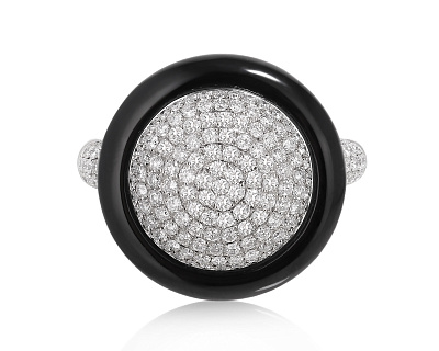 Оригинальное золотое кольцо с черным ониксом 1.18ct Roberto Bravo 100325/6