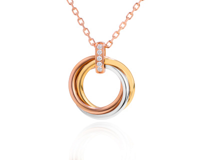 Оригинальное золотое колье Cartier Trinity 060325/2