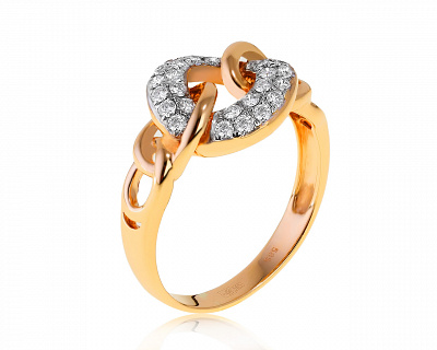 Престижное золотое кольцо с бриллиантами 0.45ct 020421/4