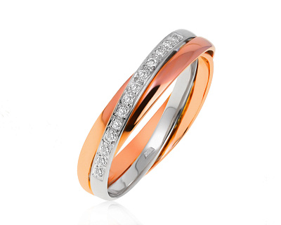 Лаконичное золотое кольцо с бриллиантами 0.14ct 120621/2