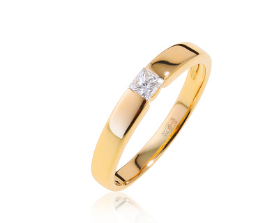 Достойное золотое кольцо с бриллиантом 0.24ct 140422/2