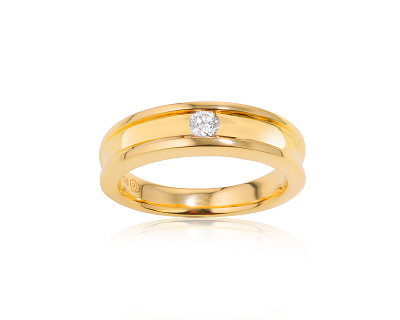 Золотое кольцо с бриллиантом 0.11ct 300524/9