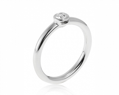 Оригинальное платиновое кольцо с бриллиантом 0.21ct Tiffany&Co 200321/1