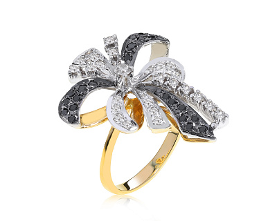 Модное золотое кольцо с бриллиантами 0.95ct СССР 190322/8