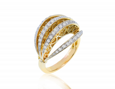 Модное золотое кольцо с бриллиантами 1.21ct 140323/5