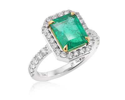 Золотое кольцо с изумрудом Замбия 2.66ct Evgeny Matveev 050525/Б101