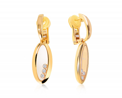 Оригинальные золотые серьги с бриллиантами 0.34ct Chopard Happy Diamonds 140821/11