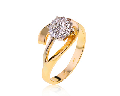 Чарующее золотое кольцо с бриллиантами 0.27ct 120522/5