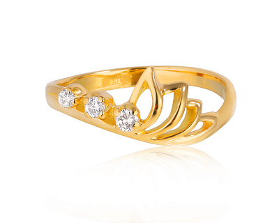 Золотое кольцо с бриллиантами 0.13ct 020924/4