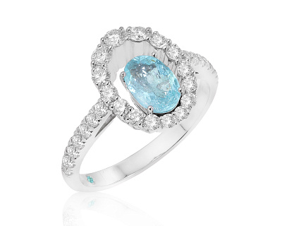 Золотое кольцо с турмалином параиба Мозамбик 0.68ct Evgeny Matveev 250625/Б182