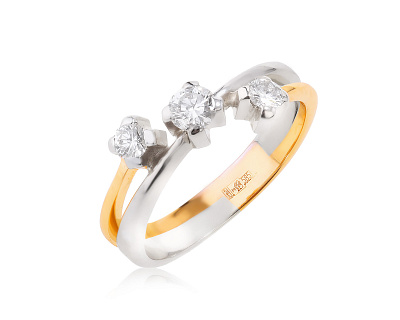 Золотое кольцо с бриллиантами 0.45ct 050823/3