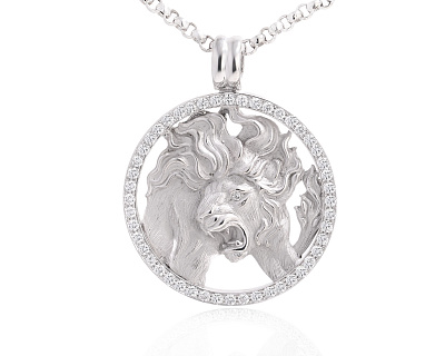 Оригинальный золотой кулон с бриллиантами 0.86ct Magerit Big Leo 020425/1