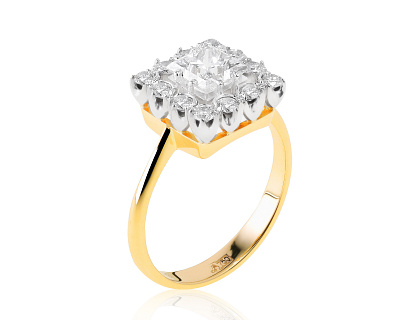 Прелестное золотое кольцо с бриллиантами 1.52ct 261021/15