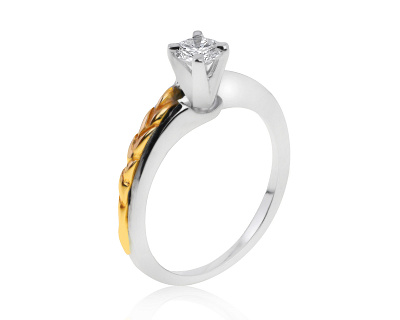 Красивое золотое кольцо с бриллиантом 0.29ct 150721/4