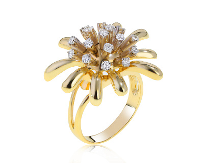 Женственное золотое кольцо с бриллиантами 0.35ct 140322/20