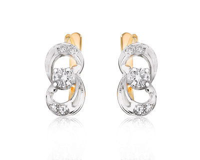 Золотые серьги с бриллиантами 0.69ct 160325/4