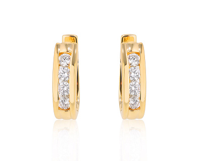Золотые серьги с бриллиантами 0.80ct 111024/13
