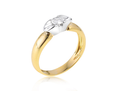 Изысканное золотое кольцо с бриллиантом 0.21ct 291122/18