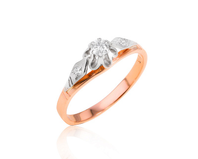 Золотое кольцо с бриллиантами 0.24ct СССР 260724/17