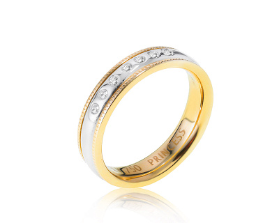 Богатое золотое кольцо с бриллиантами 0.08ct 180922/1