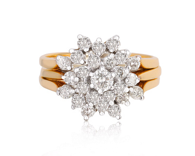 Оригинальное золотое кольцо с бриллиантами 1.03ct JTC 010325/2