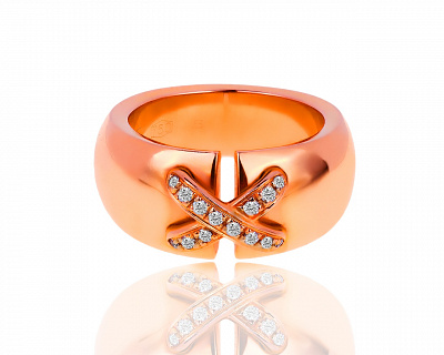 Оригинальное золотое кольцо с бриллиантами 0.13ct Chaumet Liens 300319/1